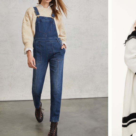 Anthropologie denim overalls med wash jean 28P NWTS - Picture 3 of 10